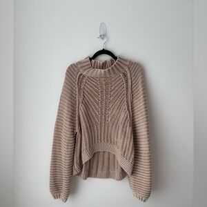 Free People Ottoman Slouchy Tunic Sweater Chunky Cotton Knit Boho Oversized